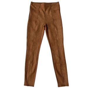 Spanx | Faux Suede Leggings in Rich Camel, Size Medium